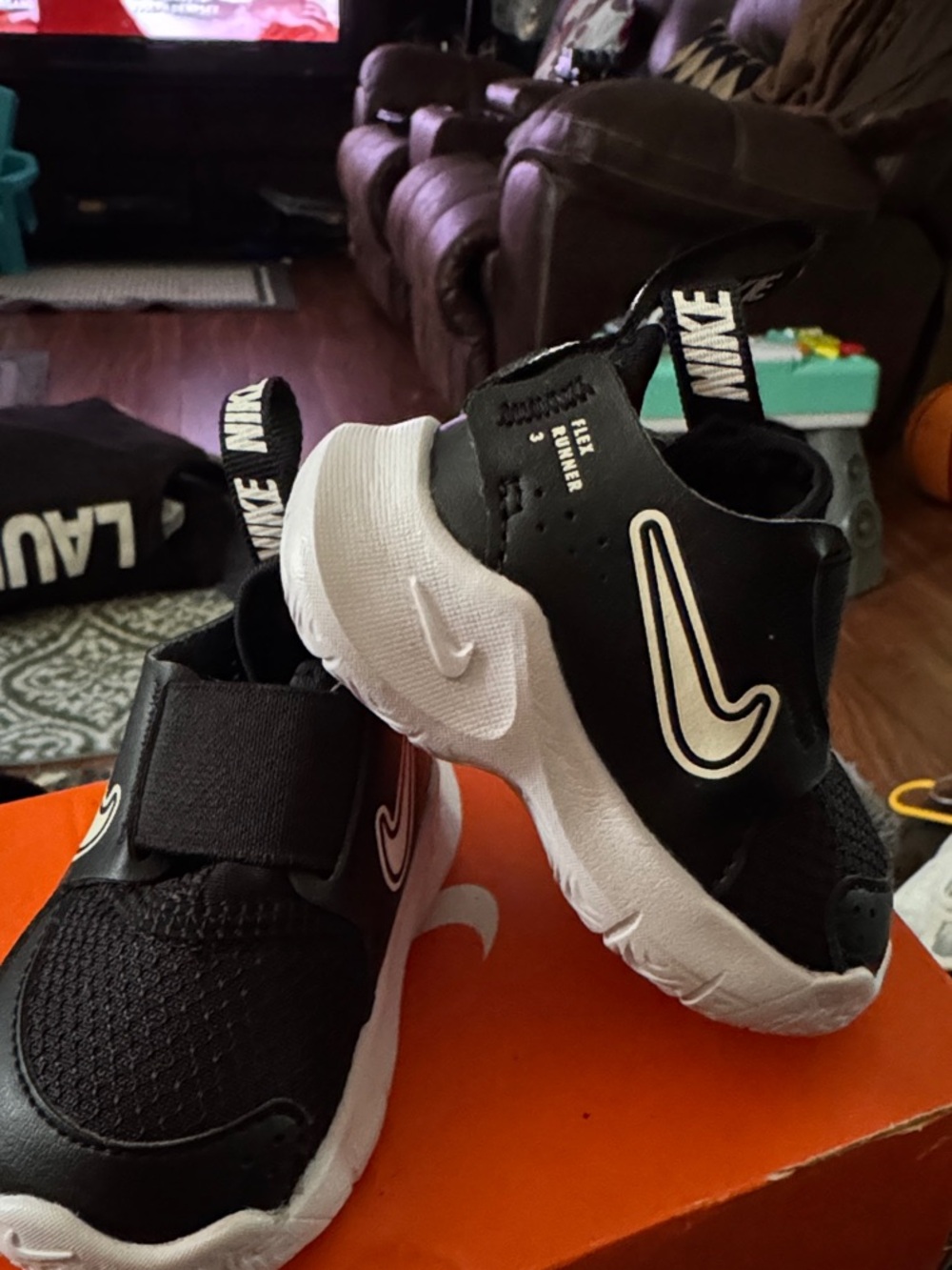 Nike Kids Black and White Slip-On Sneakers